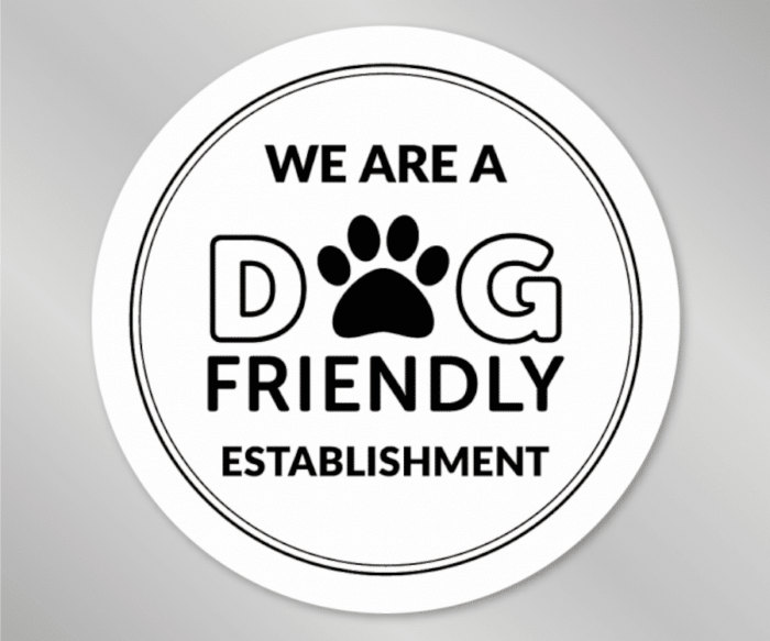 We are a Dog Friendly Window Sticker - Smart Hospitality Supplies