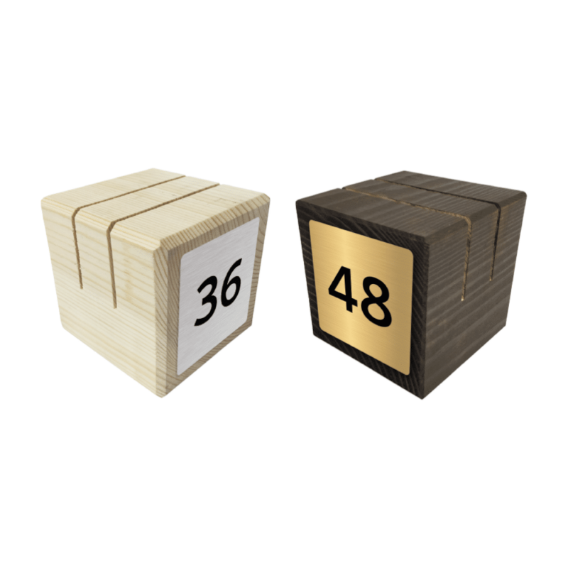 Numbered Wooden Block Menu Holders