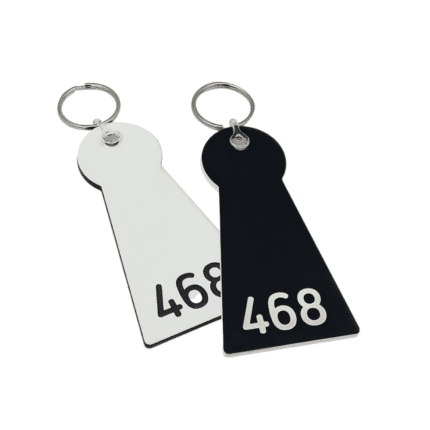 Key Hole Shaped Laser Engraved Key Fob