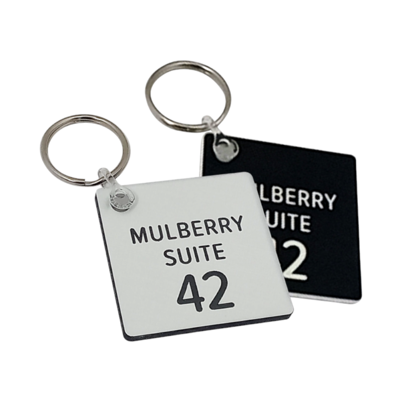 Sqaure Shaped Engraved Hotel Key Tags