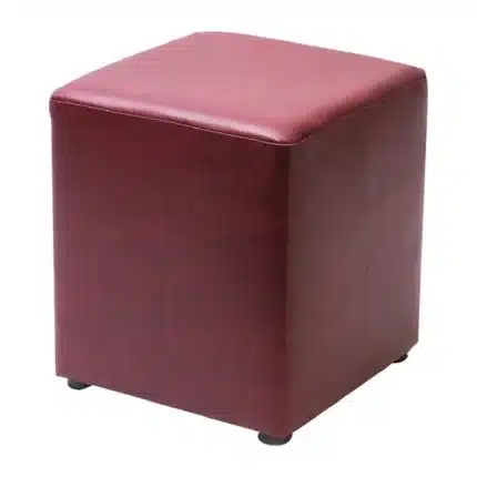 Cube Faux Leather Bar Stool Garnet
