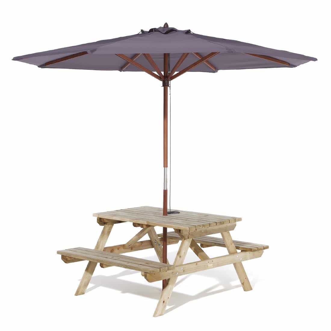 Picnic bench parasol best sale
