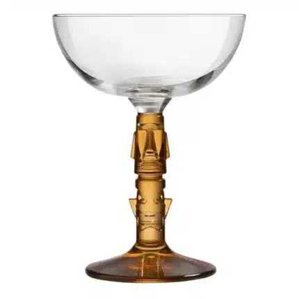Onis Tiki Coupe Amber Stem Glasses