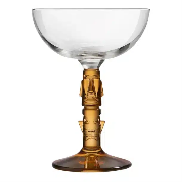 Onis Tiki Coupe Amber Stem Glasses