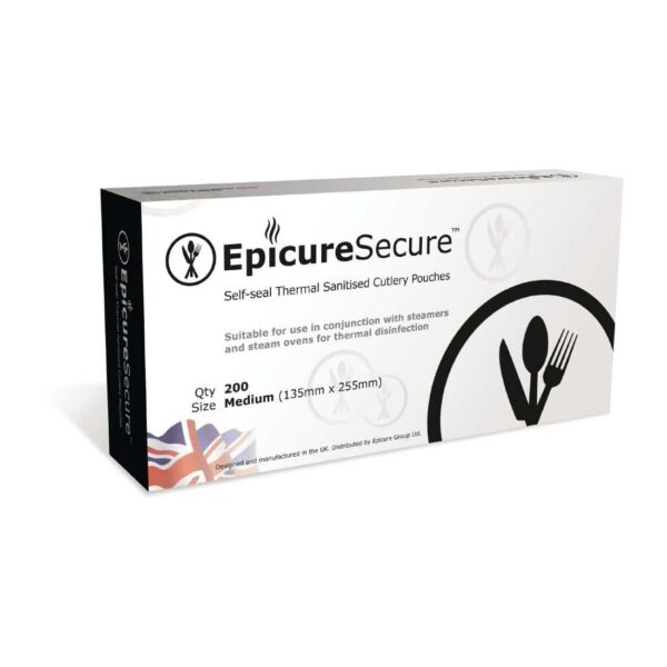 EpicureSecure Sealable Thermal Sanitised Cutlery Pouches Medium - Image 1