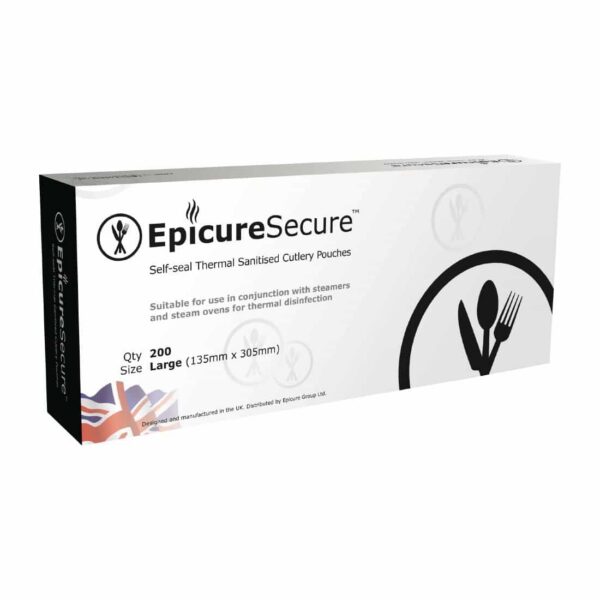 EpicureSecure Sealable Thermal Sanitised Cutlery Pouches Large - Image 2