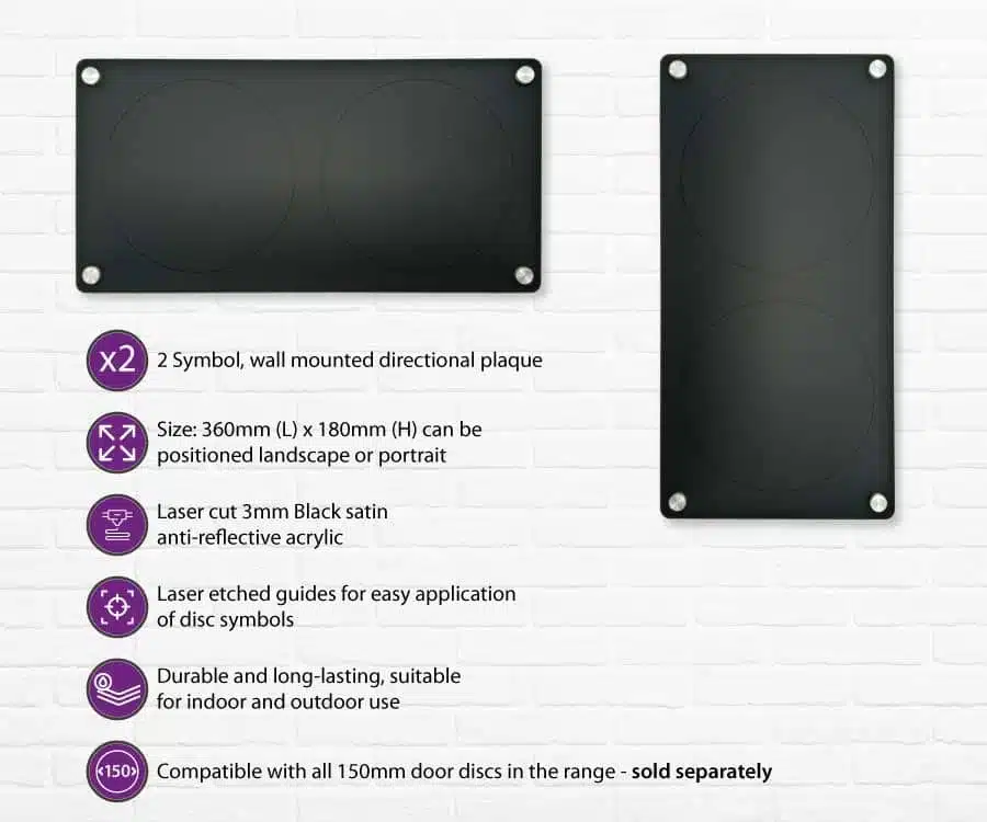 2 Symbol wall mounted directional plaque - Image 1