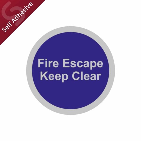 Fire Escape Keep Clear Door Sign Disc