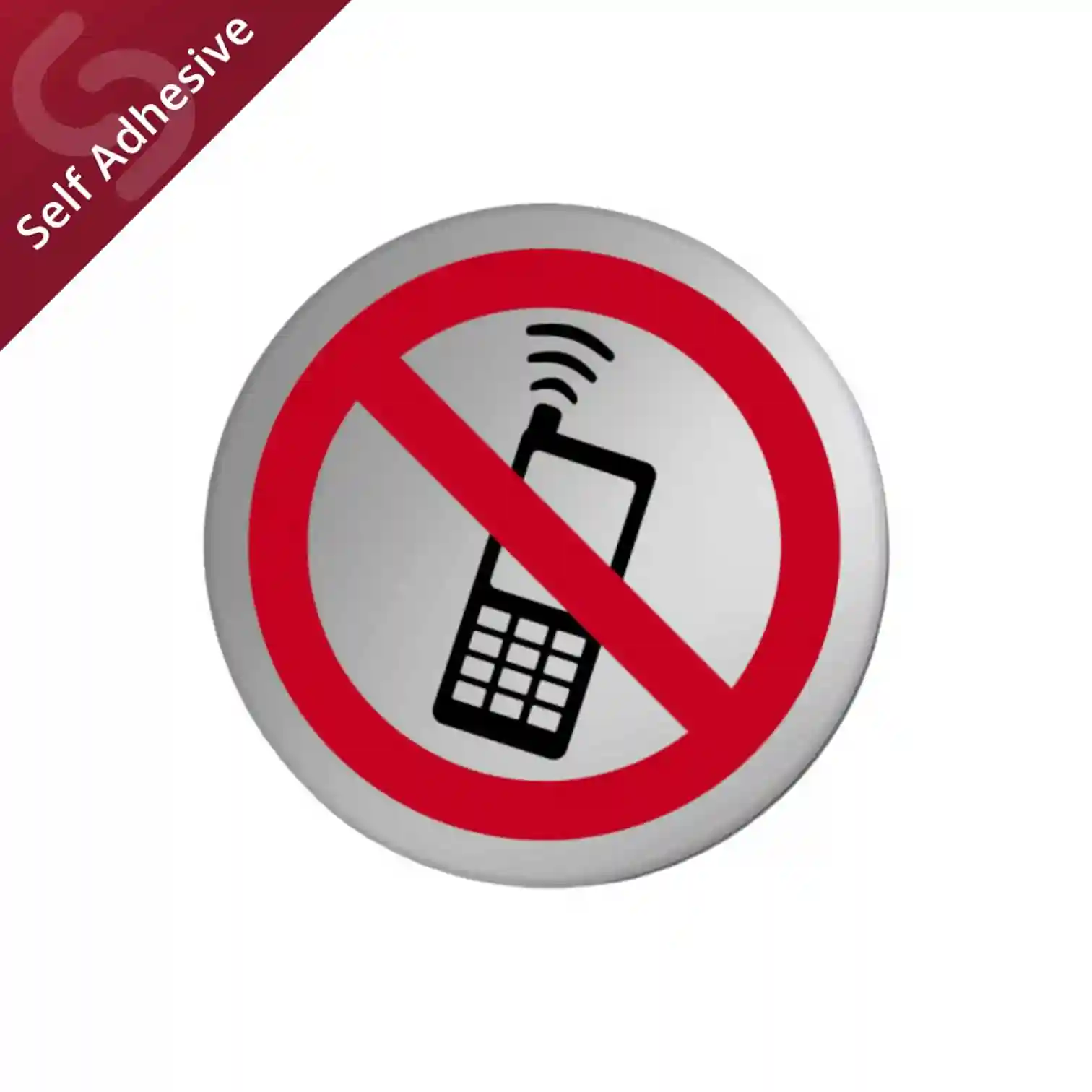 No Mobiles Door Sign Disc