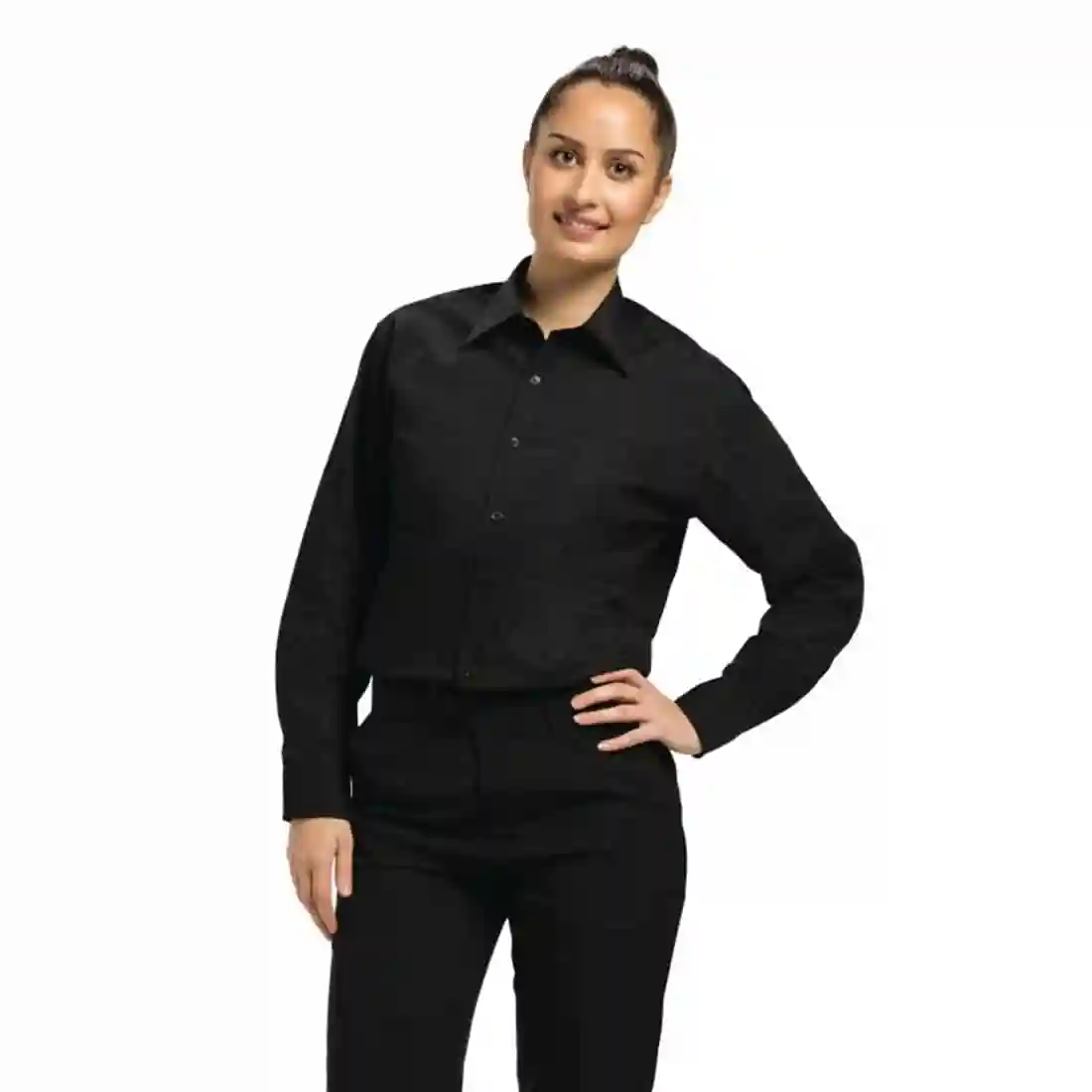 Uniform Works Unisex Long Sleeve Dress Shirt Black XL