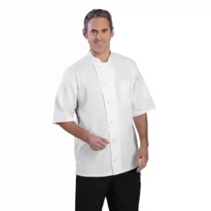 Chef Works Valais Unisex Chefs Jacket White with Grey 2XL