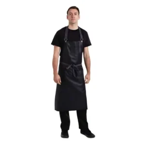 Chef Works Urban Wet Look Boulder Wide Bib Apron Purple and Black