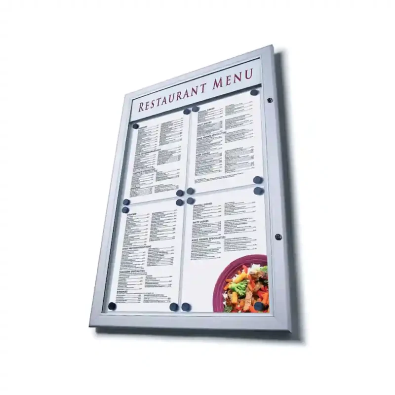 Menu Display Metal Wall Mounted Menu Display Case