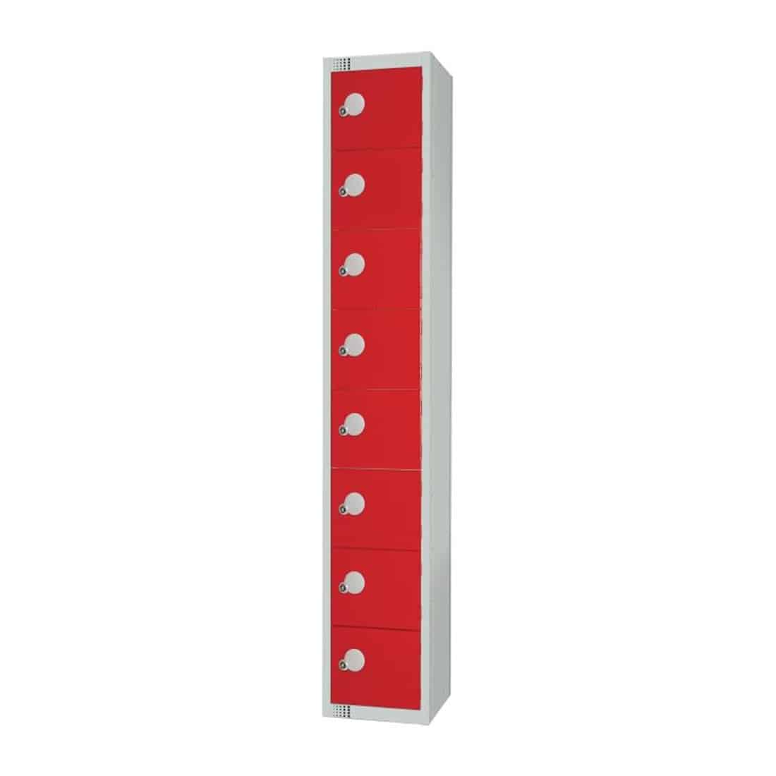 Elite Eight Door Coin Return Locker Red
