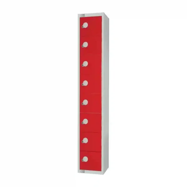 Elite Eight Door Padlock Locker Red