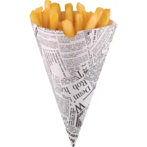 Disposable Newspaper Print Paper Chip Cones