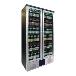 Gamko Upright Bottle Cooler - Double Hinged Door 500 Ltr Stainless Steel