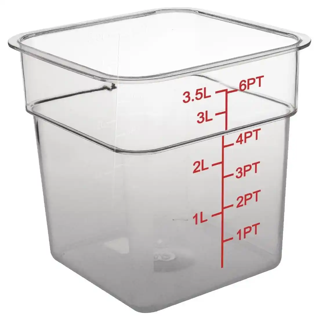 Vogue Polycarbonate Square Storage Container 3.5Ltr
