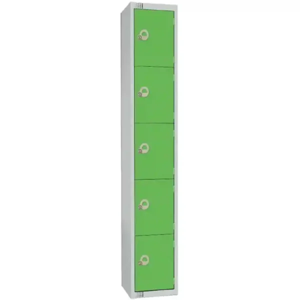 Elite Five Door Camlock Locker Green