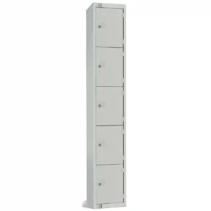 Elite Five Door Camlock Locker Grey