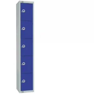 Elite Five Door Manual Combination Locker Locker Blue with Sloping Top
