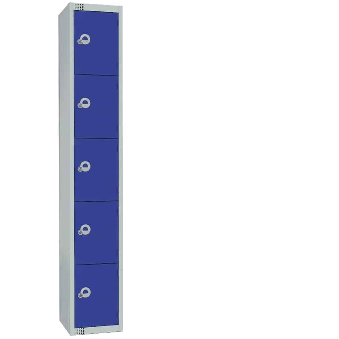 Elite Five Door Manual Combination Locker Locker Blue with Sloping Top