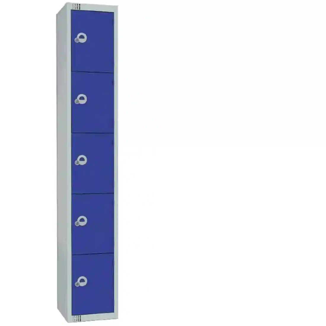 Elite Five Door Camlock Locker with Sloping Top Blue
