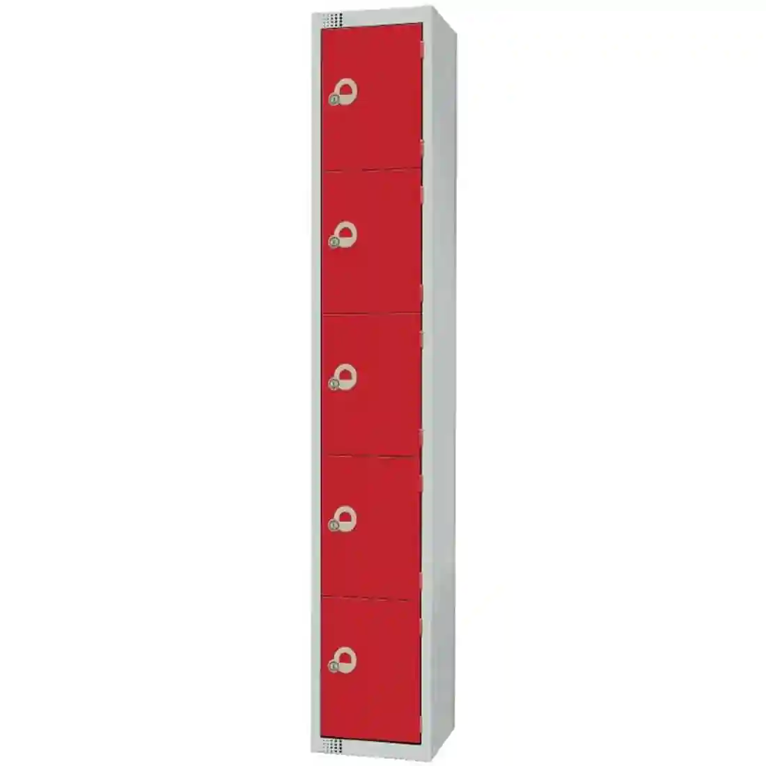 Elite Five Door Camlock Locker Red