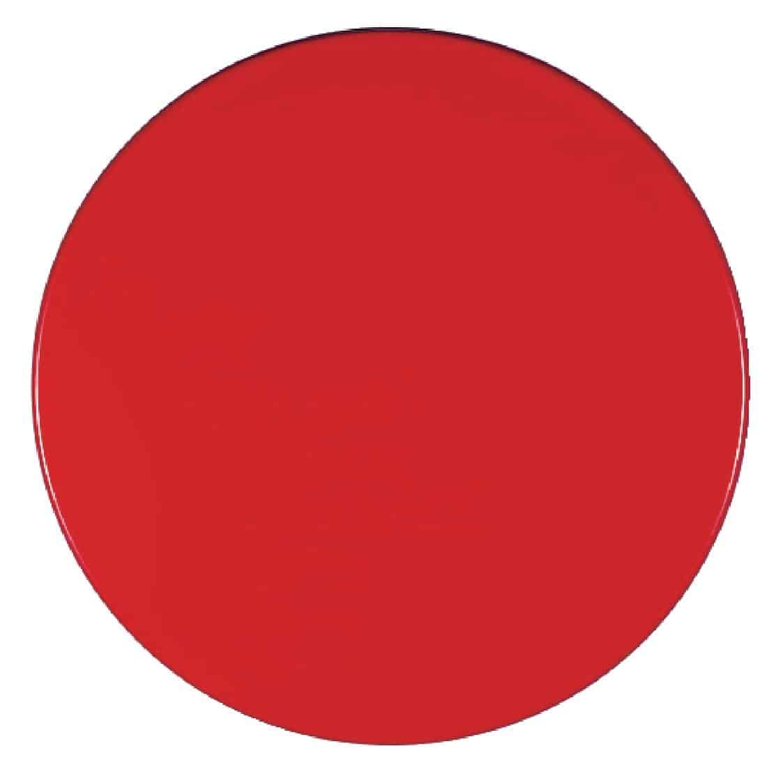 Werzalit Pre-drilled Round Table Top  Dark Red 600mm