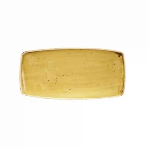 Churchill Stonecast Rectangular Plate Mustard Seed Yellow 295 x 150mm