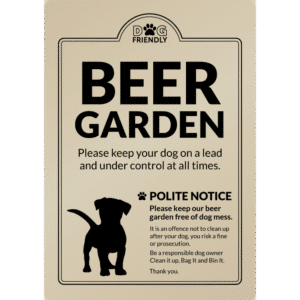 Dog Friendly Beer Garden - Clean it up