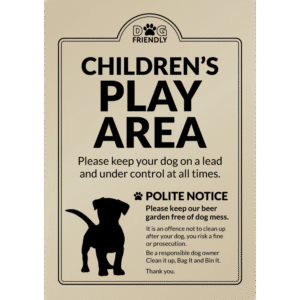Dog Friendly Childrens Play Area - Clean it up
