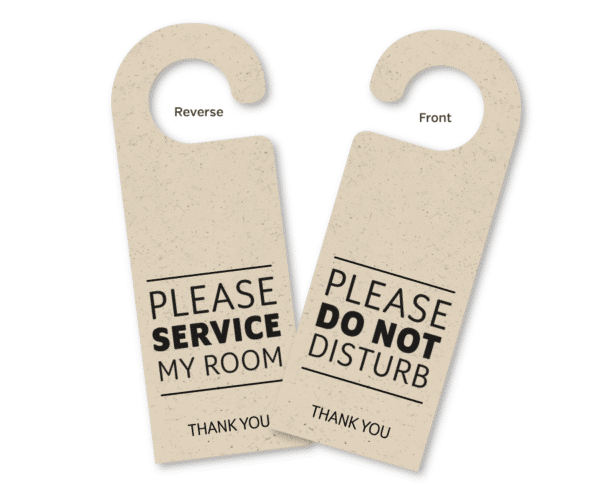 Natural Beige Do Not Disturb / Please Service Room Door Hangers - Image 2