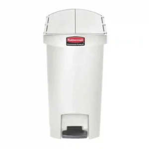 Rubbermaid Slim Jim End Step on Pedal Bin White 30 Ltr