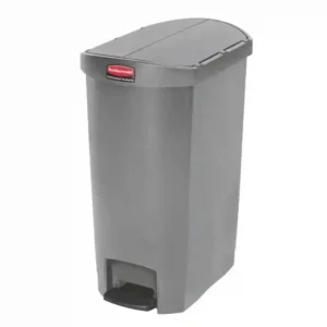 Rubbermaid Slim Jim End Step on Pedal Bin Grey 50 Ltr