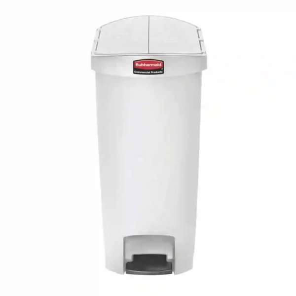 Rubbermaid Slim Jim End Step on Pedal Bin White 50 Ltr
