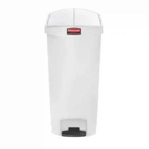 Rubbermaid Slim Jim End Step on Pedal Bin White 68 Ltr