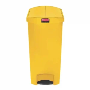 Rubbermaid Slim Jim End Step on Pedal Bin Yellow 90 Ltr