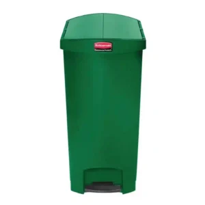 Rubbermaid Slim Jim End Step on Pedal Bin Green 90 Ltr