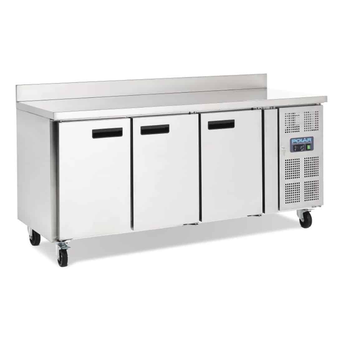 Polar Counter 3 Door  Fridge with Upstand 417 Ltr