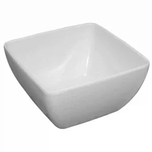 Curved White Melamine Bowl 11in