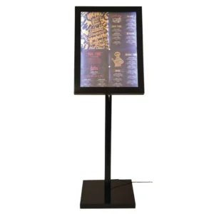 Securit LED Menu Display Case Black