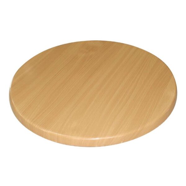 Bolero Pre-drilled Round Table Top Beech Effect 800mm