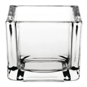 Olympia Glass Tealight Holder Square Clear