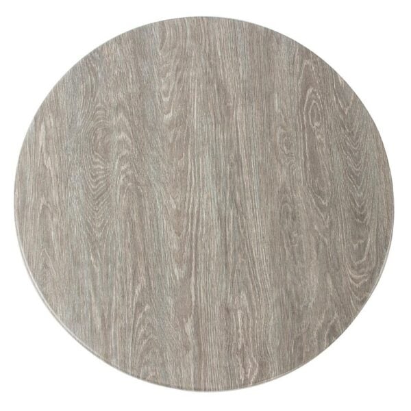 Werzalit Pre-drilled Round Table Top  Limed Oak 800mm