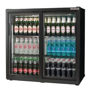 Autonumis Popular Double Sliding Door Maxi Back Bar Cooler Black A21094