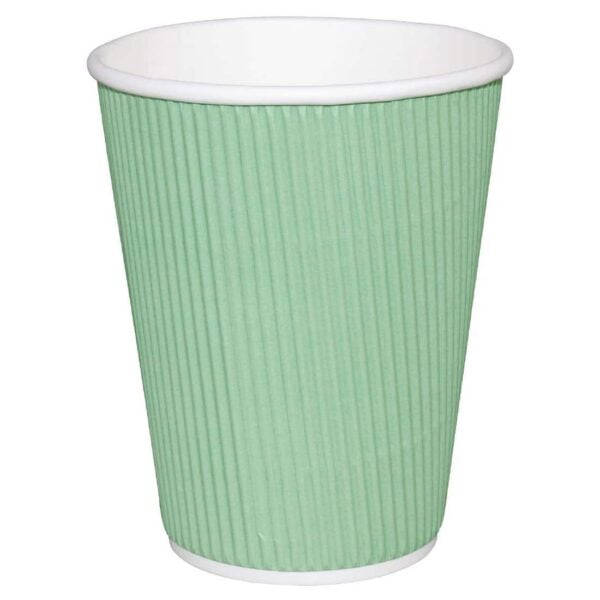 Fiesta Ripple Wall Takeaway Coffee Cups Turquoise 225ml / 8oz x 25