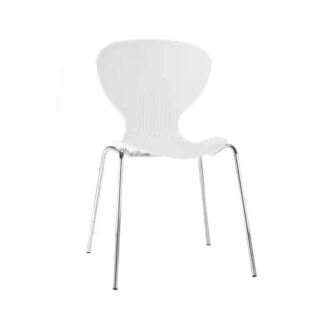 Bolero White Stacking Plastic Side Chairs (Pack of 4)