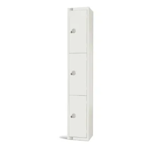 Elite Three Door Camlock Locker White