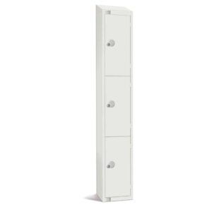 Elite Three Door Manual Combination Locker Locker White with Sloping Top